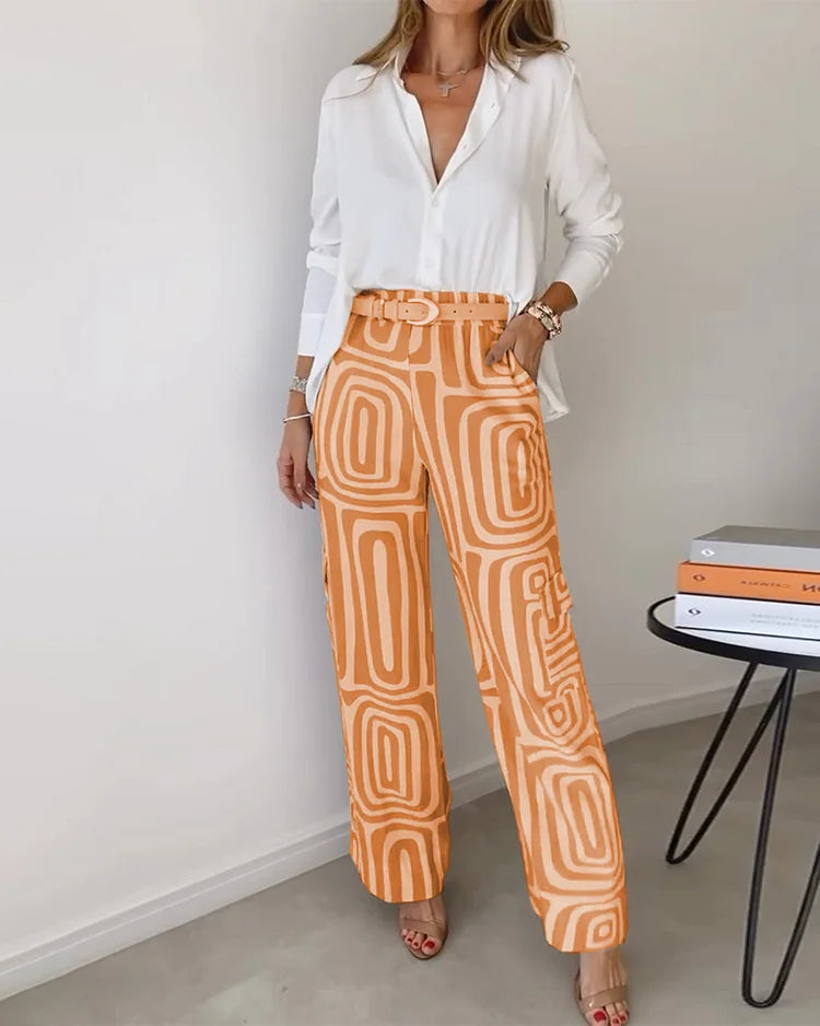 Mila™ | Geometric Palazzo Pants & Top Set