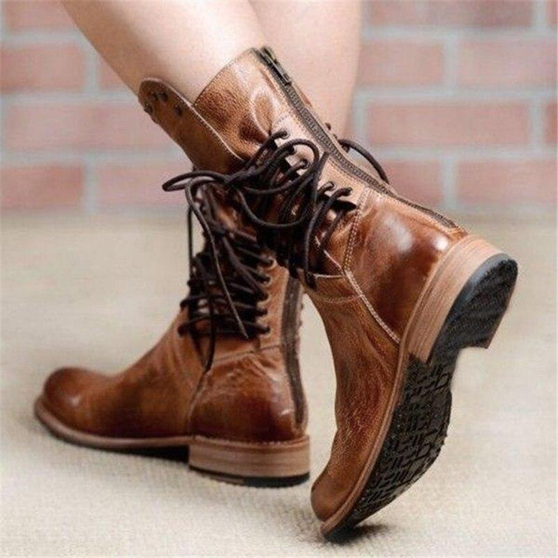 Leather Lace-Up Boots