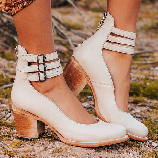 Rina - Strapped Block Heel Shoes