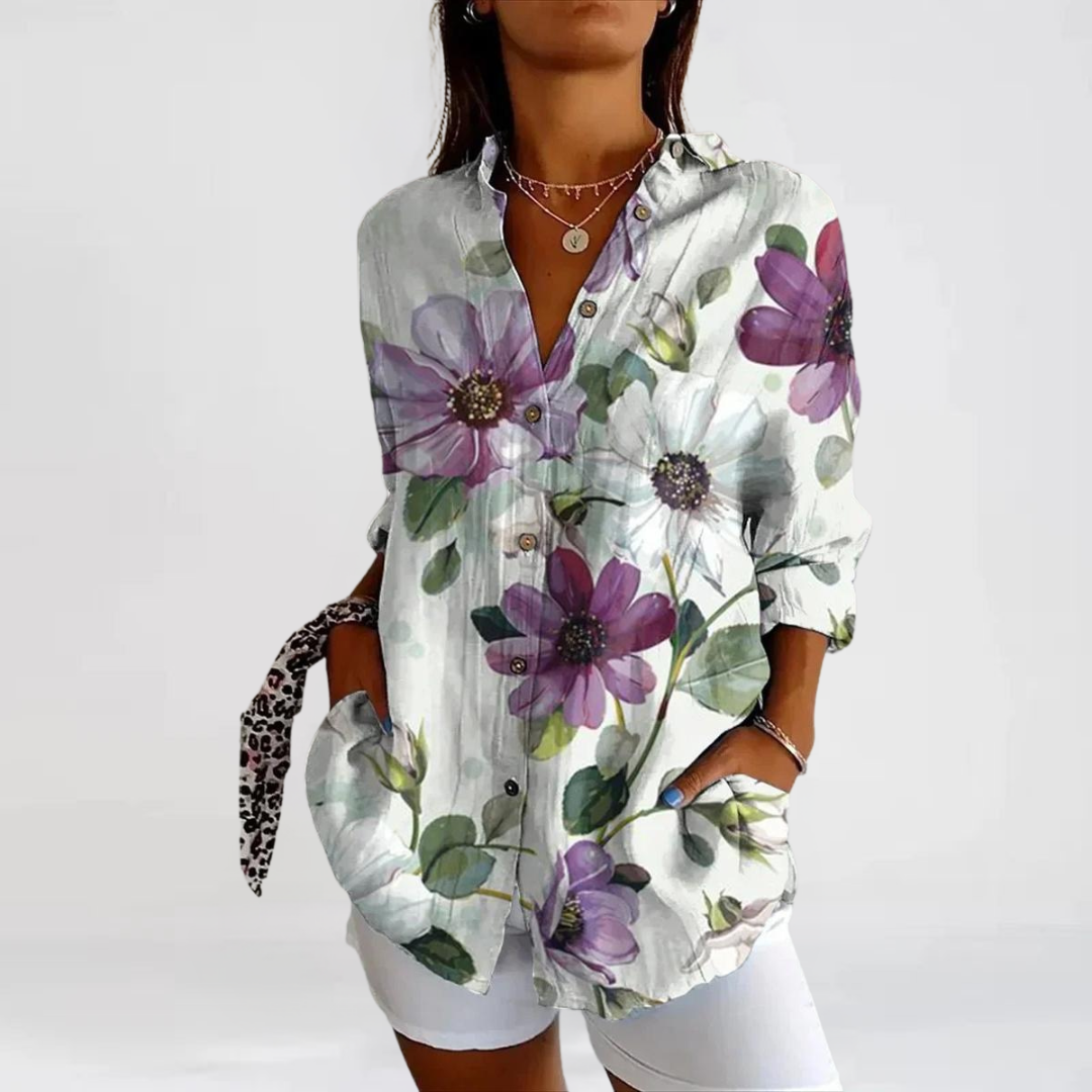 Tina Casual Blouse with Floral Print