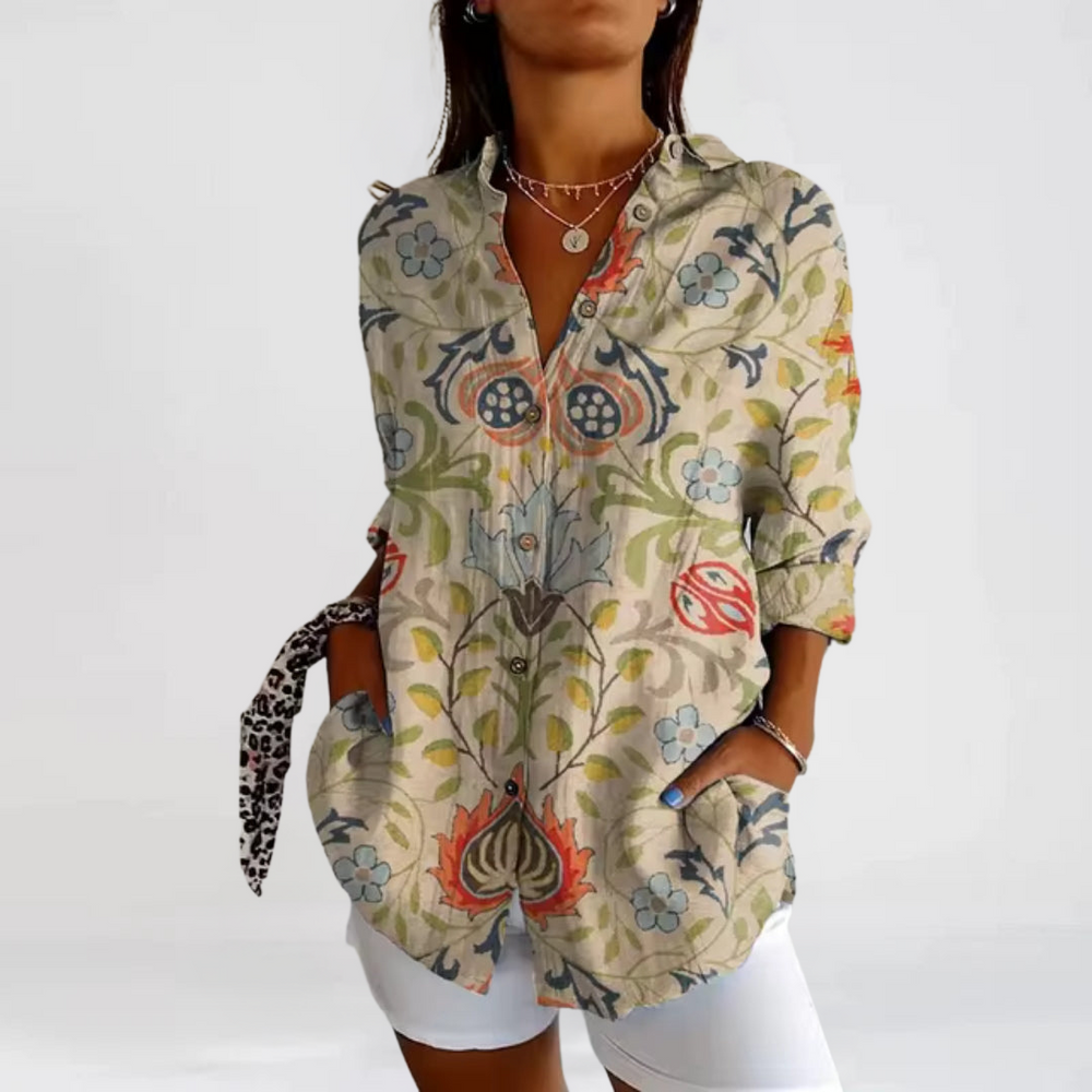 Tina Casual Blouse with Floral Print