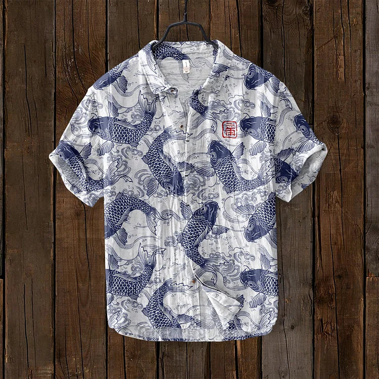 Hunter™ Koi Fish Art Linen Shirt