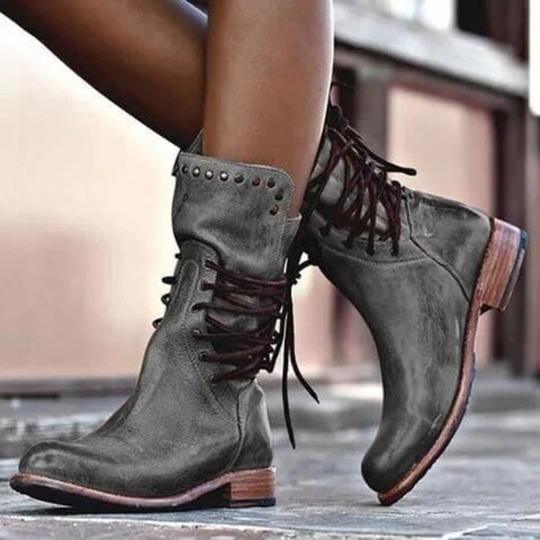 Leather Lace-Up Boots