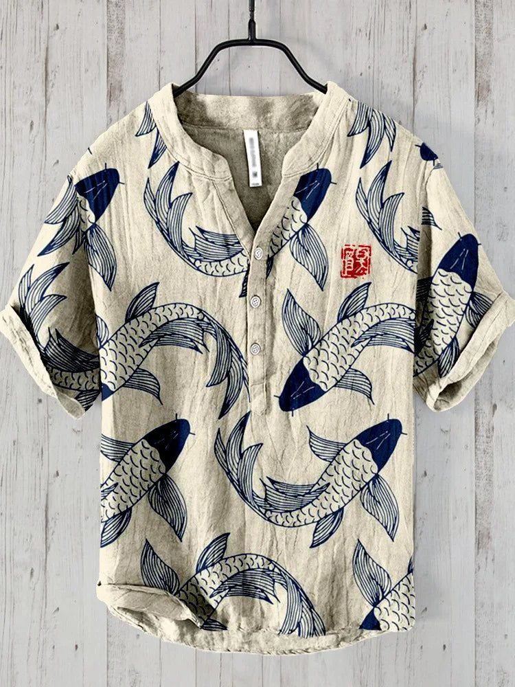 Hunter™ Koi Fish Art Linen Shirt