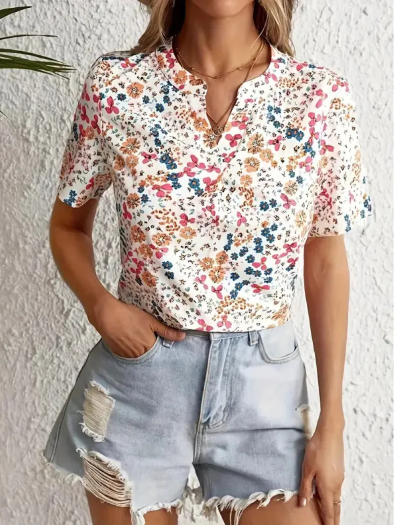 Charis Floral Button-Up Blouse