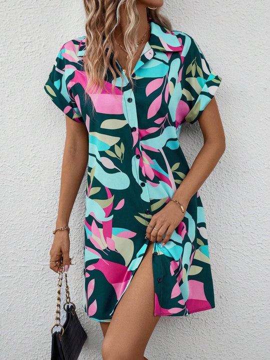 Tiana - Printed Button Down Dress