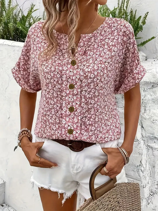 Wolena | Wildflower Notch Blouse