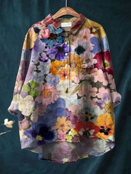 Lila Floral Print Blouse