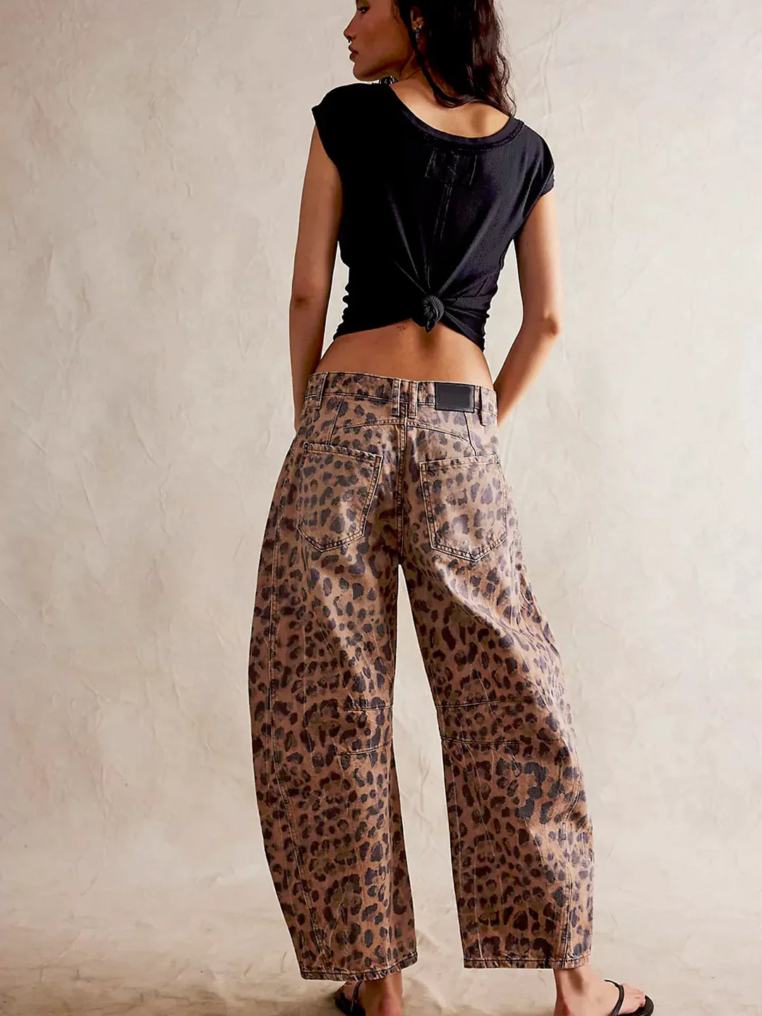 Leopard Print Baggy Jeans