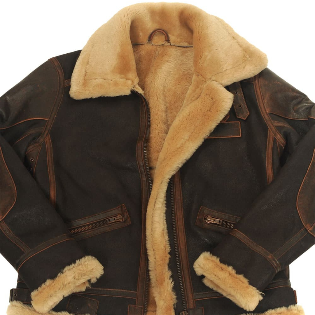 Adrian™ | Vintage Fur-Lined Aviator Jacket