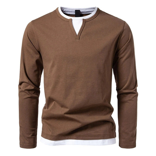 Kent™ | Stylish Layered V-Neck Long Sleeve Shirt