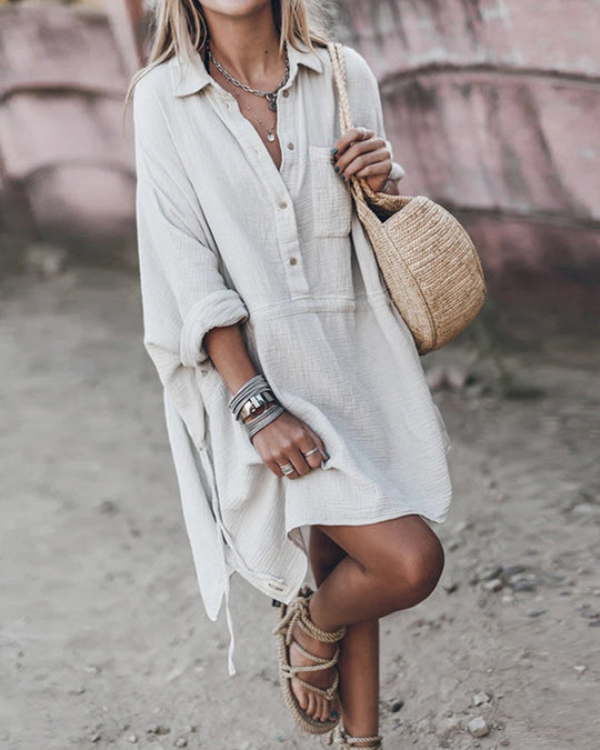 Maggie | Effortless Chic Cotton-Linen Tunic Dress