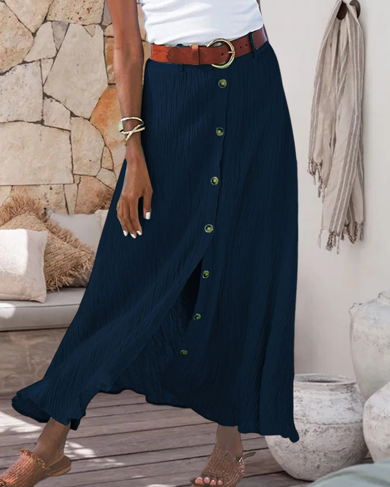 Syndy - Flowy Buttoned Skirt