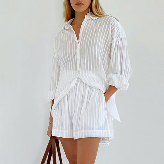 Liliane™ | Chic Breezy Button-Up & Shorts Set