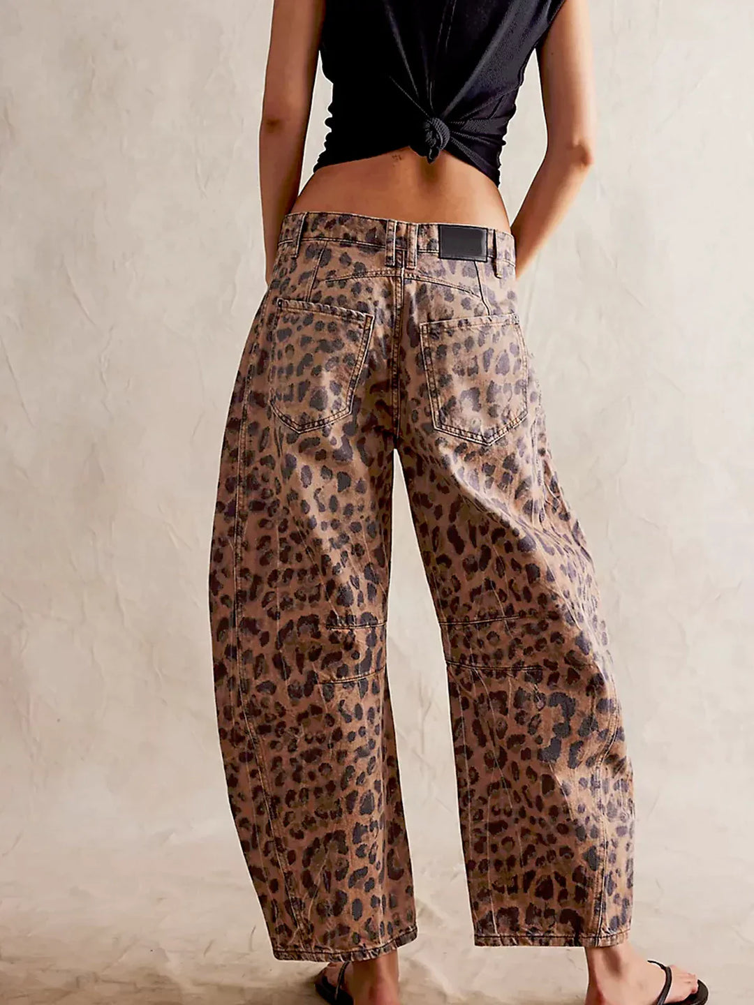 Leopard Print Baggy Jeans