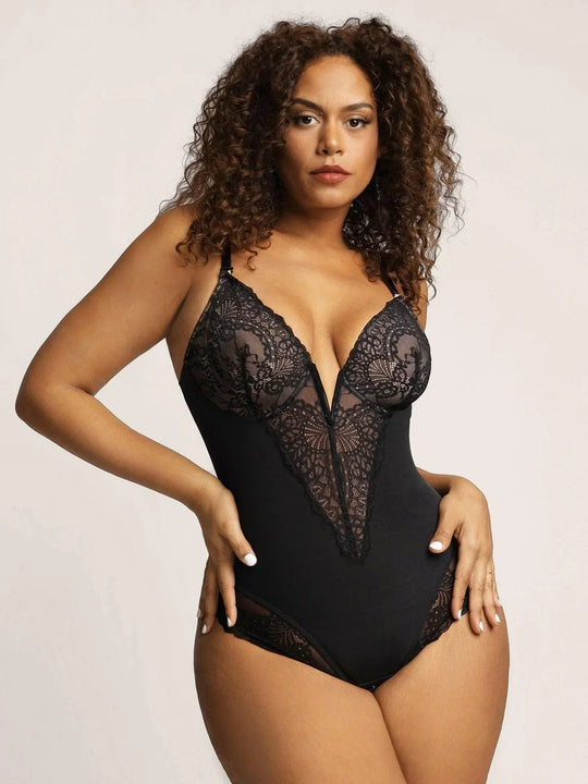 Aiah™ - Deep V Lingerie Bodysuit