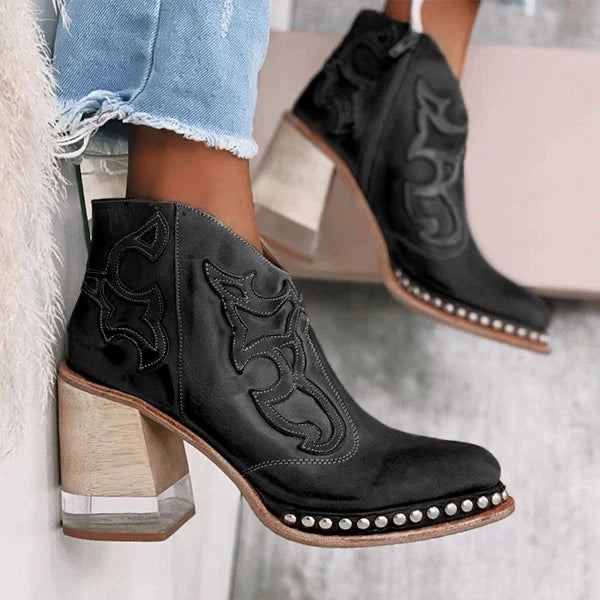 Lucy | Embroidered Leather Boots