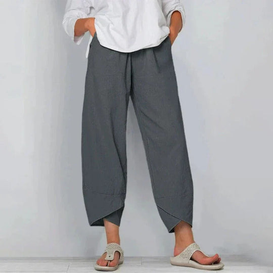 Natasha Chic Cotton And Linen Trousers