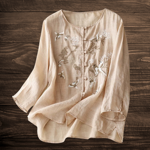 Lydia™ | Women's Summer Cotton-Linen Button Blouse