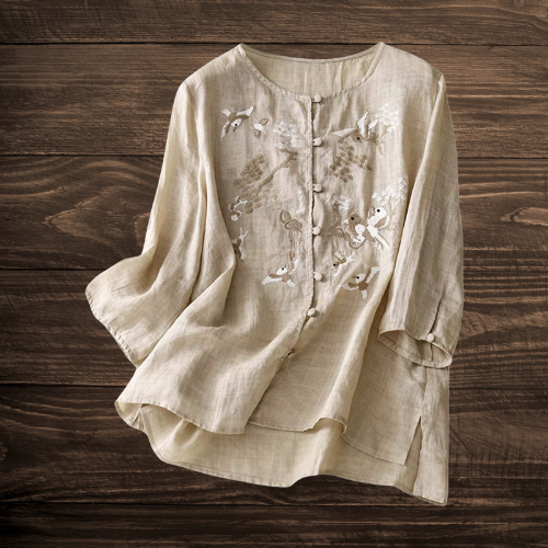 Lydia™ | Women's Summer Cotton-Linen Button Blouse