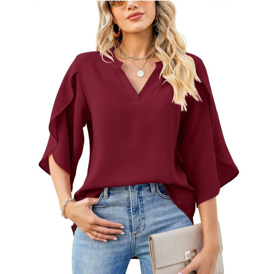 Leni™ - Elegant V-Neck Top