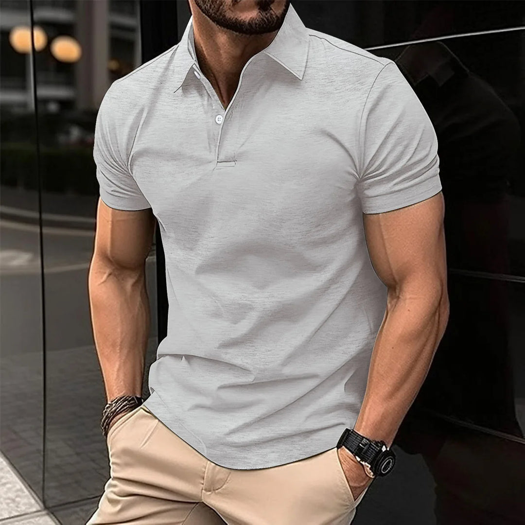 European Summer Best-Selling Men's Solid Color Polo Shirt, Men's T-Shirt, Comfortable Slim, Business Office, Golf Men's Clothing