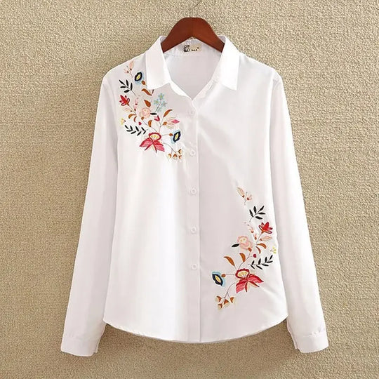 Ella™ Embroidered Button-Down Blouse