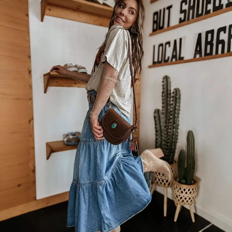 Luna™ Denim Boho Skirt