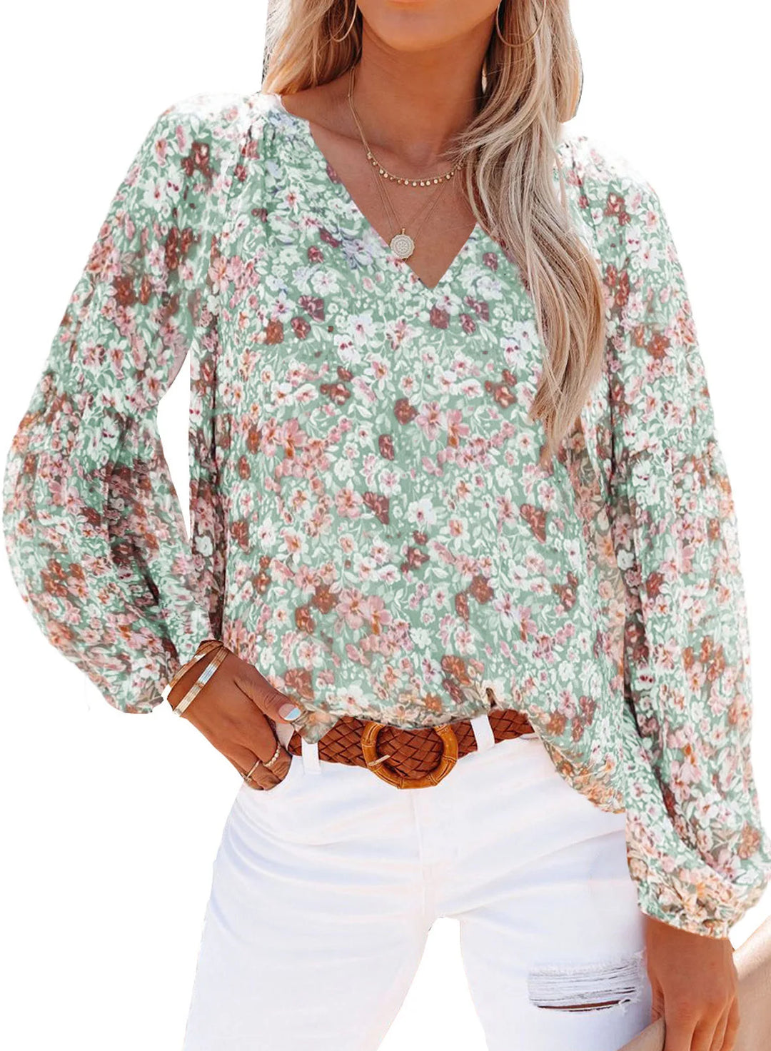 Isabella - Elegant Floral Blouse