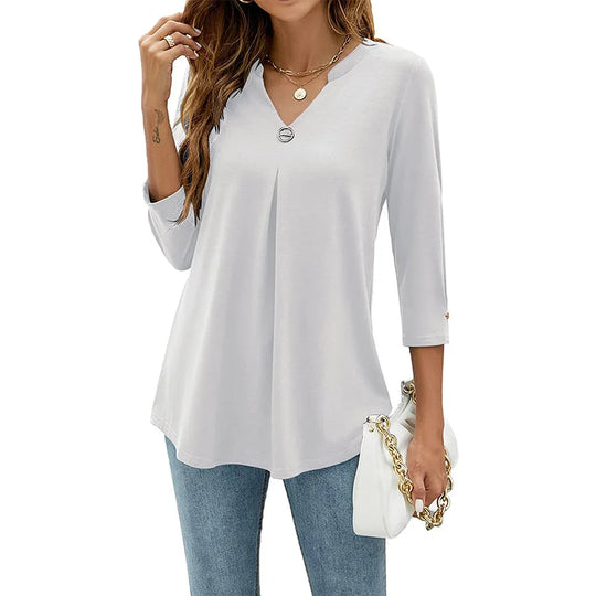 Elena Elegant Top With V-neck