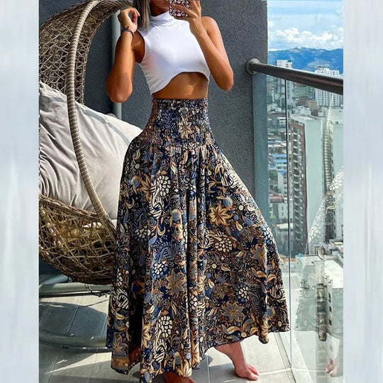 Ava™ Boho Print Swing Skirt