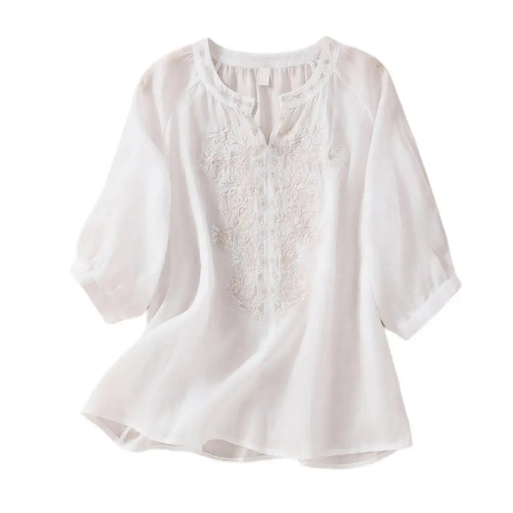 Rosalie™ | Embroidered Floral Blouse