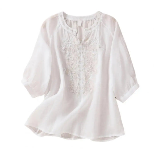 Rosalie™ | Embroidered Floral Blouse