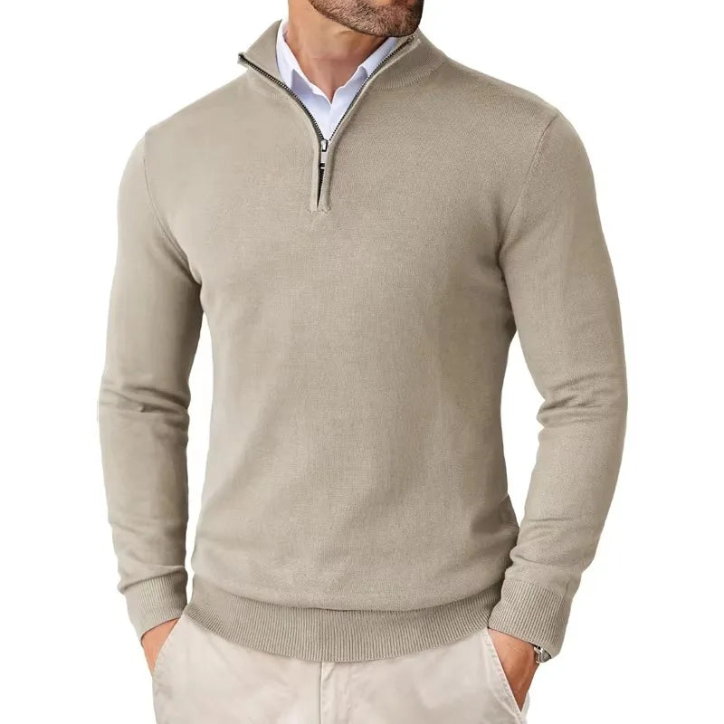 Aron™ | Men's Zip-Up Turtleneck Sweater