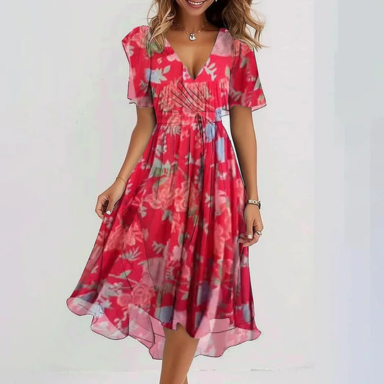 Sara Midi Dress with Short Sleeves