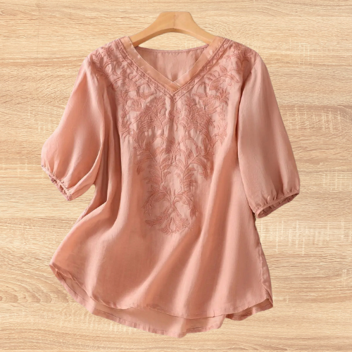 Luna™ | Floral Embroidered Tunic Blouse