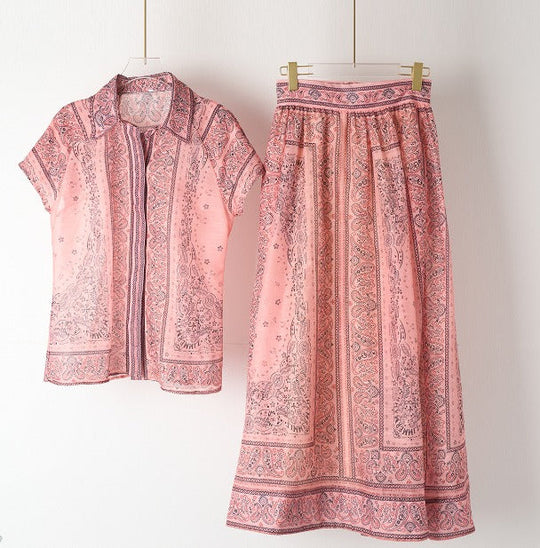 Amelia™ | Breezy Paisley Blouse and Skirt