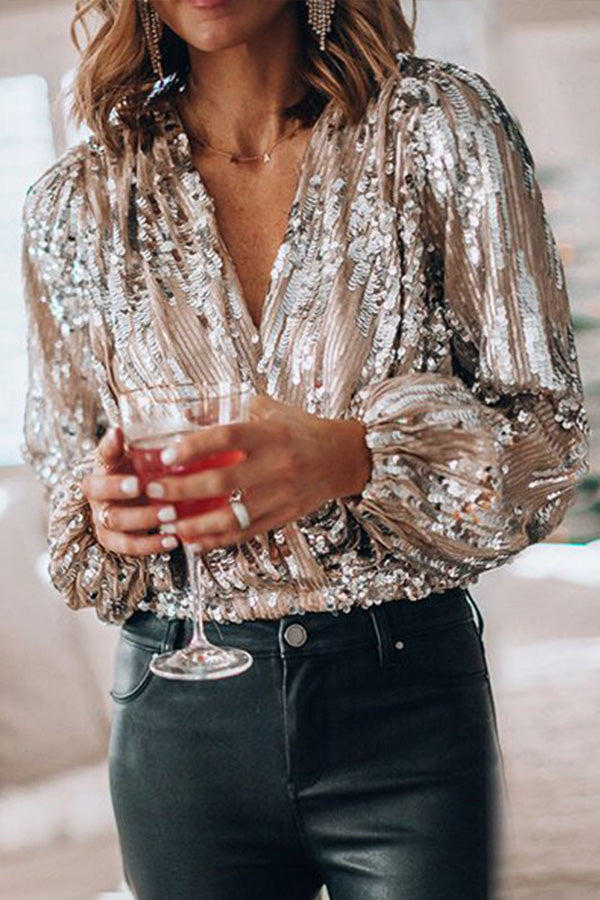 Ruth™ - Glam Sequined Blouse