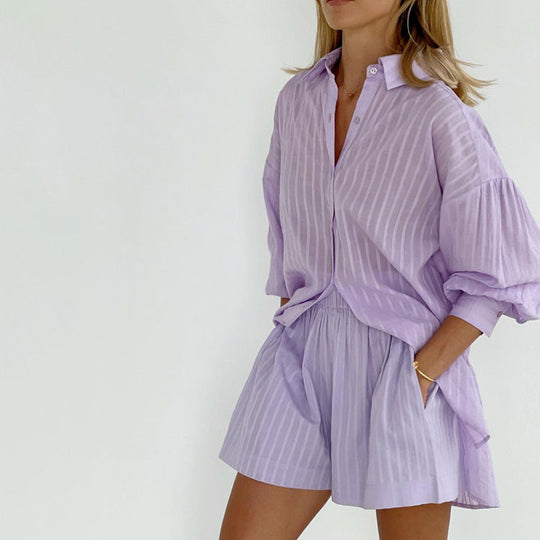 Liliane™ | Chic Breezy Button-Up & Shorts Set