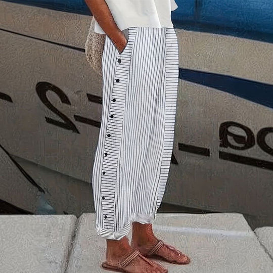 Mary Striped Cotton Trousers