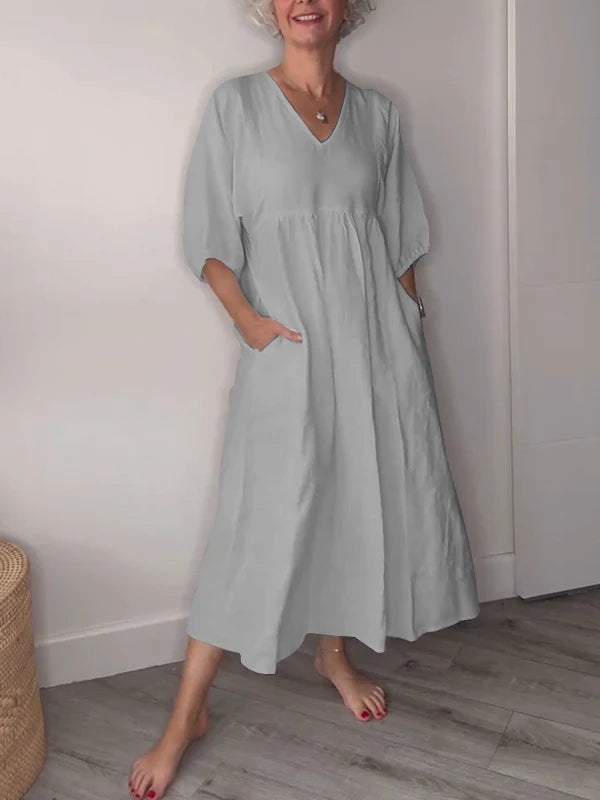 Eleanor™ | Relaxed Elegance V-Neck Maxi Dress