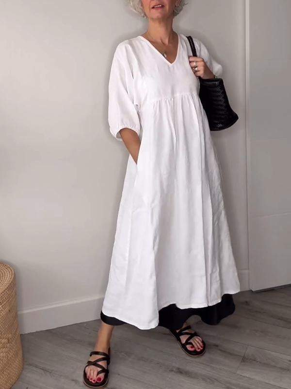 Eleanor™ | Relaxed Elegance V-Neck Maxi Dress