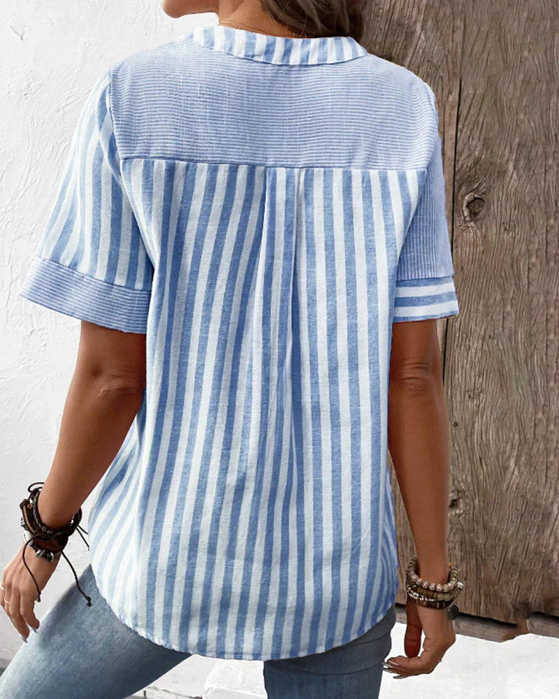 Ava Elegant Striped Blouse